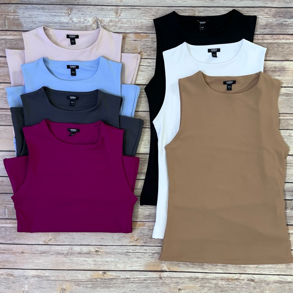 Express High Compression Crew Neck Tank Sleeveless - Bundle of 7 Tops Size Small